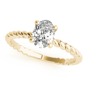 Natavia Lab-Created Diamond Yellow Gold 4 Prong Classic Solitaire Engagement Ring