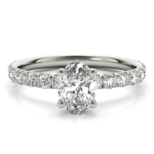 Rosaly Lab-Created Diamond 4 Prong Side Stone Engagement Ring