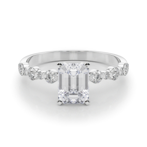 Hudsyn Lab-Created Diamond 4 Prong Side Stone Engagement Ring