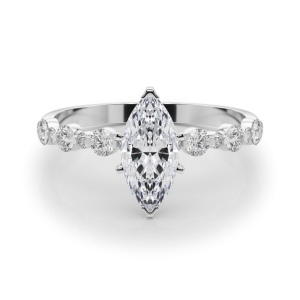 Hudsyn Lab-Created Diamond 6 Prong Side Stone Engagement Ring