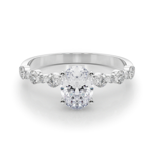 Hudsyn Lab-Created Diamond 4 Prong Side Stone Engagement Ring
