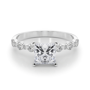Hudsyn Lab-Created Diamond 4 Prong Side Stone Engagement Ring