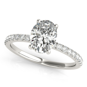 Leslie Lab-Created Halo Engagement Diamond Ring