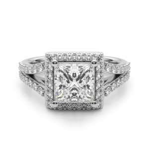 Jenaila Lab-Created Diamond 4 Prong Halo Engagement Ring