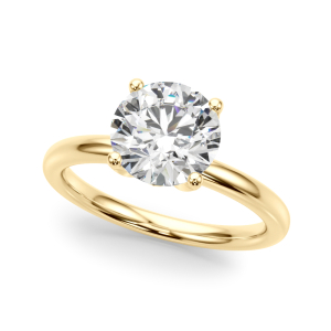 Yanay Natural Diamond Yellow Gold 4 Prong Set Halo Engagement Ring