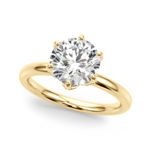Yalanda Natural Diamond Yellow Gold 4 Prong Set Halo Engagement Ring