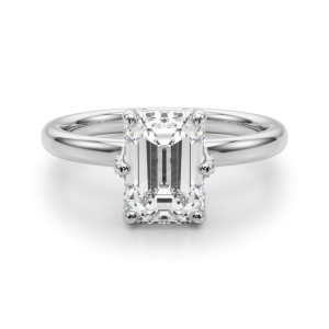 Atliza Lab-Created Diamond 4 Prong Halo Engagement Ring