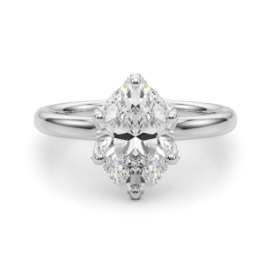 Alnis Lab-Created Diamond 6 Prong Halo Engagement Ring
