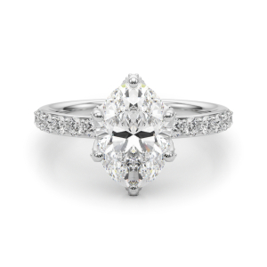 Crena Lab-Created Diamond 6 Prong Halo Engagement Ring