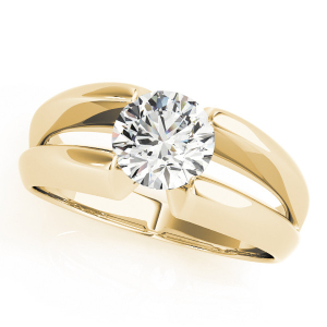Megan Lab-Created Yellow Gold Tension Classic Solitaire Engagement Diamond Ring