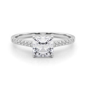 Nahomi Natural Diamond 4 Prong Halo Engagement Ring