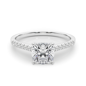 Nahomi Lab-Created Diamond 4 Prong Side Stone Engagement Ring