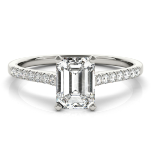 Nahomi Lab-Created Diamond 4 Prong Side Stone Engagement Ring