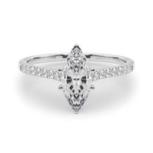 Nahomi Lab-Created Diamond 6 Prong Side Stone Engagement Ring