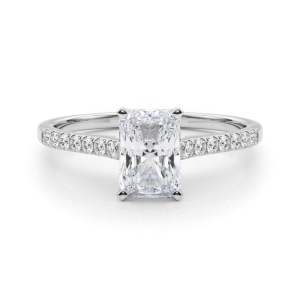 Nahomi Lab-Created Diamond 4 Prong Halo Engagement Ring