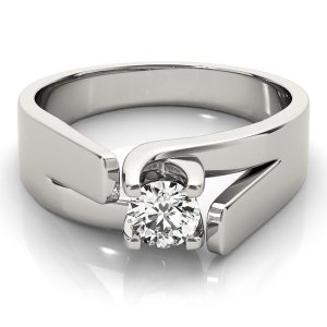 Mercy Lab-Created Round cut 4 Prong  Classic Solitaire Engagement Diamond Ring