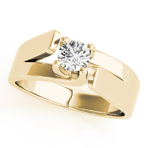 Mercy Lab-Created Yellow Gold 4 Prong Classic Solitaire Engagement Diamond Ring