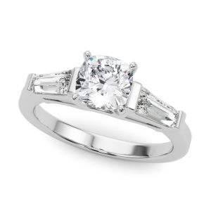 Valora Lab-Created Diamond 4 Prong Set Trilogy Engagement Ring