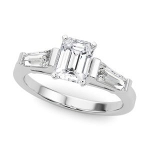 Vinaya Lab-Created Diamond 4 Prong Set Trilogy Engagement Ring