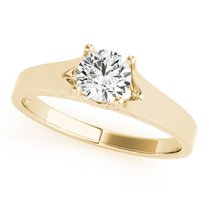 Meghan Lab-Created Yellow Gold 4 Prong Classic Solitaire Engagement Diamond Ring