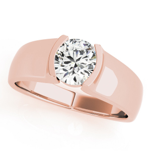 Maisy Lab-Created Rose Gold Half Bezel Solitaire Diamond Ring