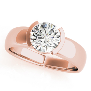 Madalyn Lab-Created Rose Gold Half Bezel Solitaire Diamond Ring