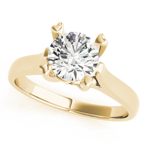 Mikaela Natural Yellow Gold 4 Prong Solitaire Diamond Ring