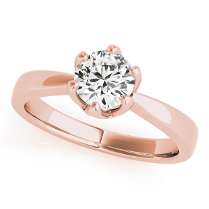 Mercedes Lab-Created Diamond Rose Gold 6 Prong Classic Solitaire Engagement Ring