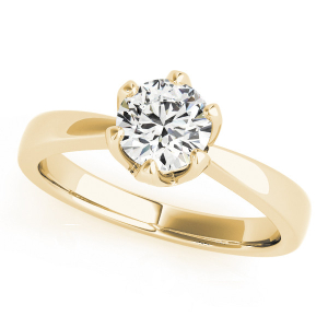 Mercedes Lab-Created Diamond Yellow Gold 6 Prong Classic Solitaire Engagement Ring