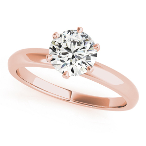 Mazie Lab-Created Diamond Rose Gold 6 Prong Classic Solitaire Engagement Ring