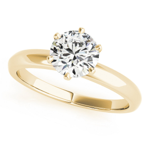 Mazie Lab-Created Diamond Yellow Gold 6 Prong Classic Solitaire Engagement Ring