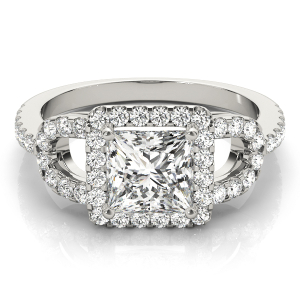 Jenila Lab-Created Diamond 4 Prong Halo Engagement Ring