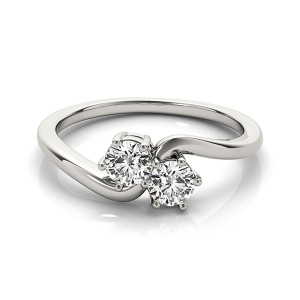 Jensy Natural Round cut  Two Stone Diamond Ring
