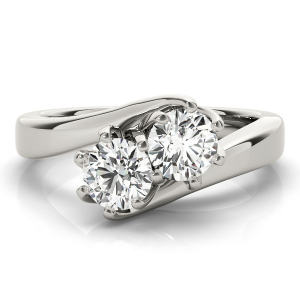 Helly Lab-Created Round cut  Two Stone Diamond Ring