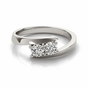 Leah Lab-Created Rose Gold Two Stone Diamond Ring