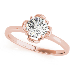 Millicent Lab-Created Diamond Rose Gold Bar and Prong Classic Solitaire Engagement Ring