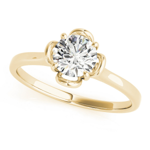 Millicent Lab-Created Diamond Yellow Gold Bar and Prong Classic Solitaire Engagement Ring