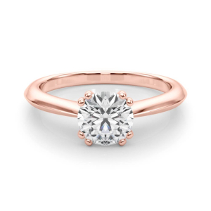 Marion Natural Rose Gold Double Prong Solitaire Diamond Ring
