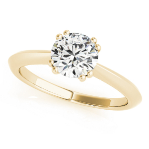 Marion Natural Yellow Gold Double Prong Solitaire Diamond Ring