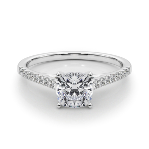 Lincya Lab-Created Diamond 4 Prong Side Stone Engagement Ring
