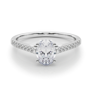 Lincya Lab-Created Diamond 4 Prong Side Stone Engagement Ring