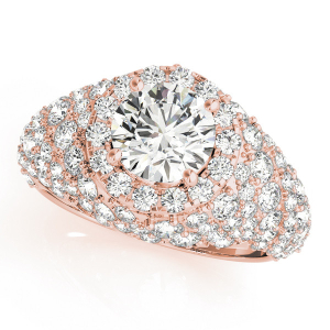 Lovelyn Natural Rose Gold Halo Diamond Ring