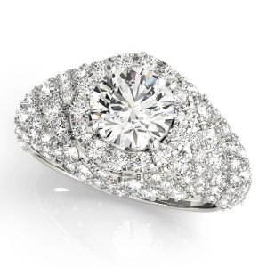 Lovelyn Natural Round cut  Halo Diamond Ring