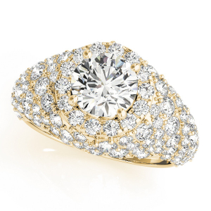 Lovelyn Natural Yellow Gold Halo Diamond Ring