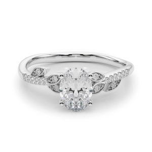 Johanna Lab-Created Diamond 4 Prong Side Stone Engagement Ring