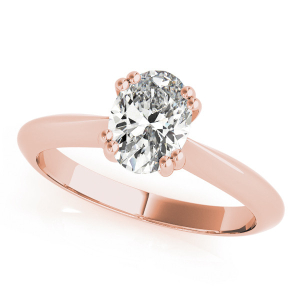 Norene Natural Rose Gold Double Prong Solitaire Diamond Ring