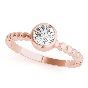Malina Natural Rose Gold Bezel Solitaire Diamond Ring