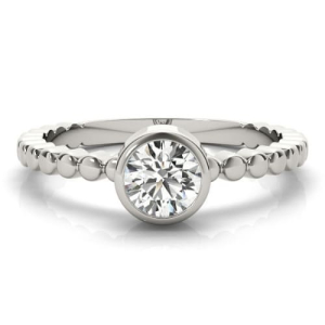 Malina Natural Round cut Bezel  Solitaire Diamond Ring
