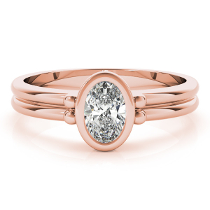 Nichele Lab-Created Diamond Rose Gold Bezel Classic Solitaire Engagement Ring