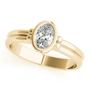 Nichele Lab-Created Diamond Yellow Gold Bezel Classic Solitaire Engagement Ring